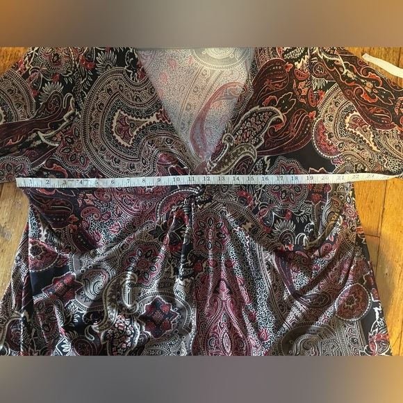Women’s dress barn y2k babydoll top 2X paisley print liquid knit - Picture 6 of 7